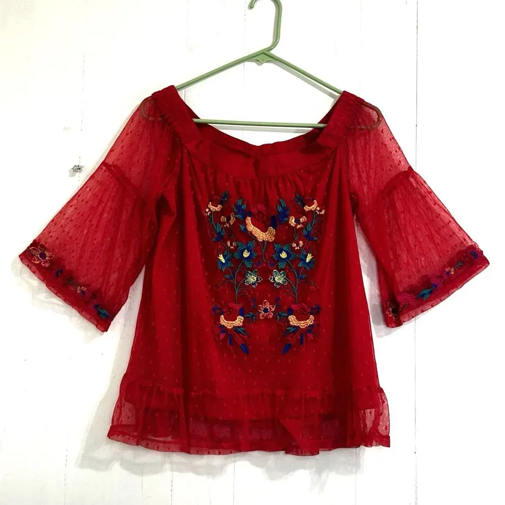 Michael Kors Lucky Brand J.Crew Umgee Bundle Lot Of 4 Blouses Boho Hippie Casual